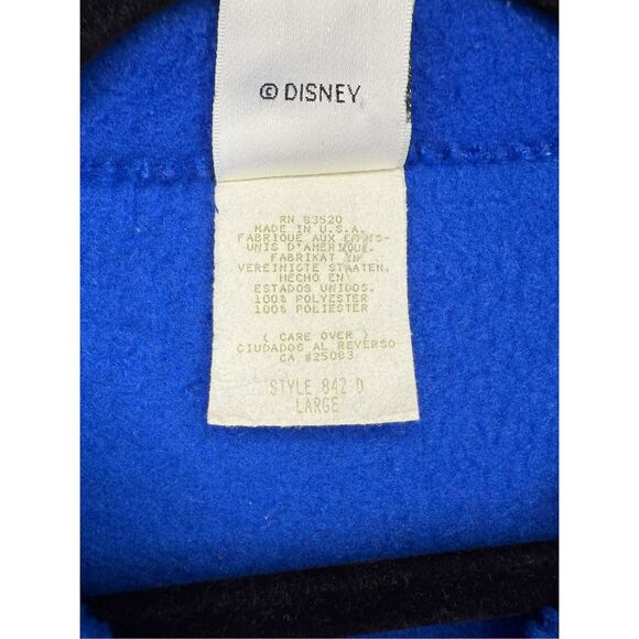 Vtg Disney Catalog Women’s Large Winnie the Pooh Fleece Sweater Blue Button 90s - Picture 5 of 6